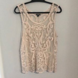 Off White Lace Tank Top